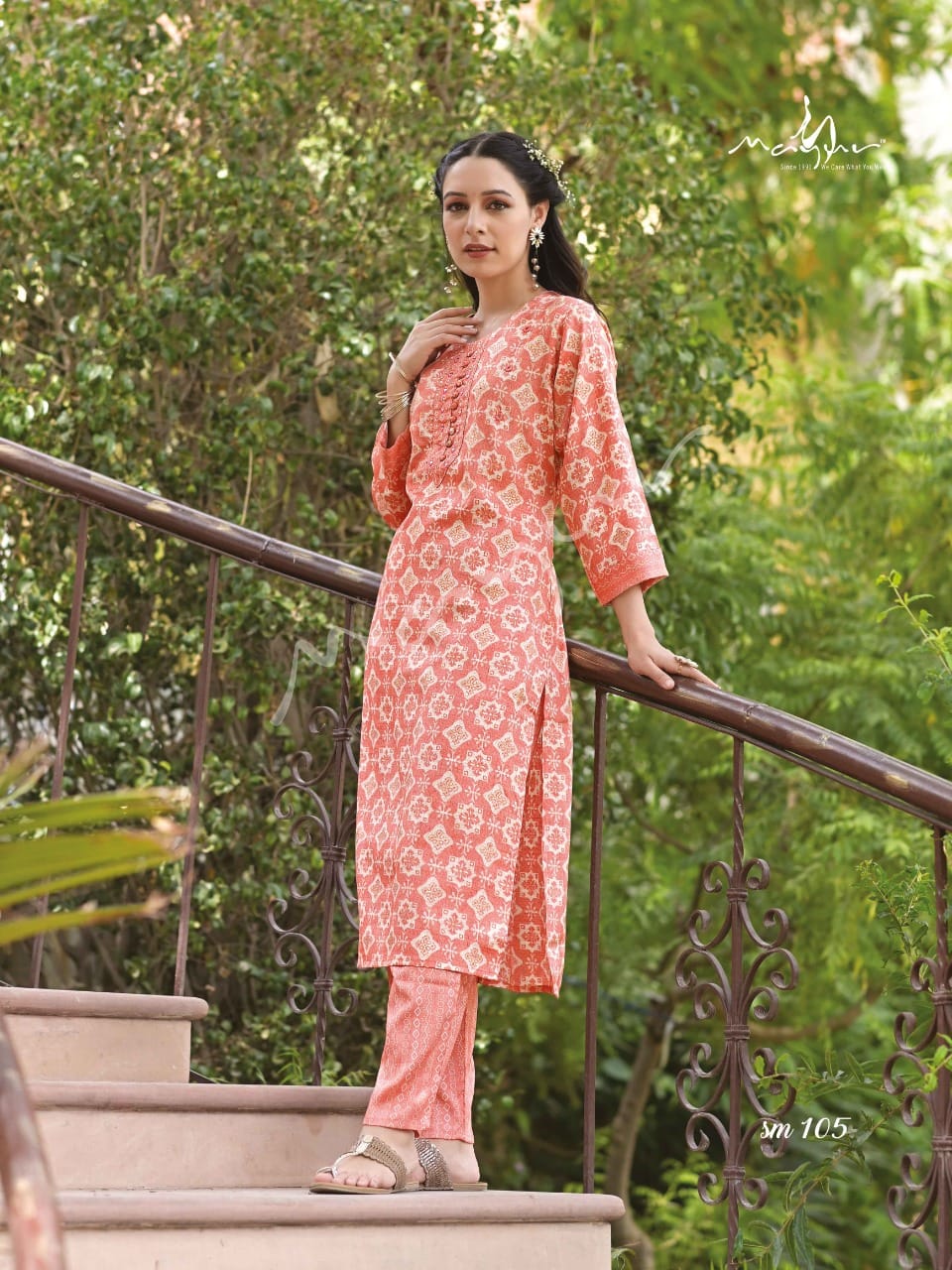 Mayur Sue Mue Fancy Ethnic Wear Rayon Printed Designer Kurti With Pant Collection